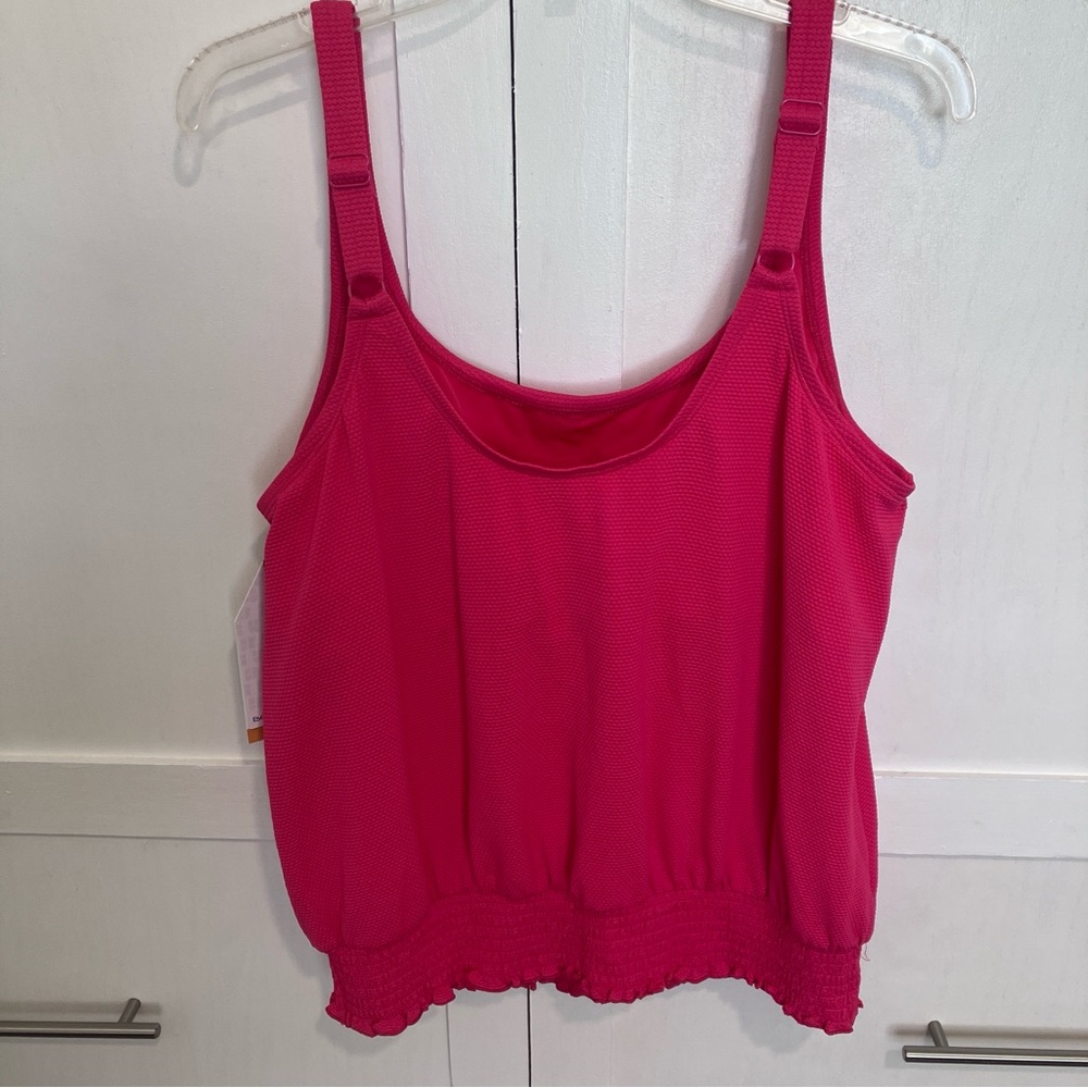 Beach House Rose UPF 50+ Sun Protection Swim Tankini Top, 16W